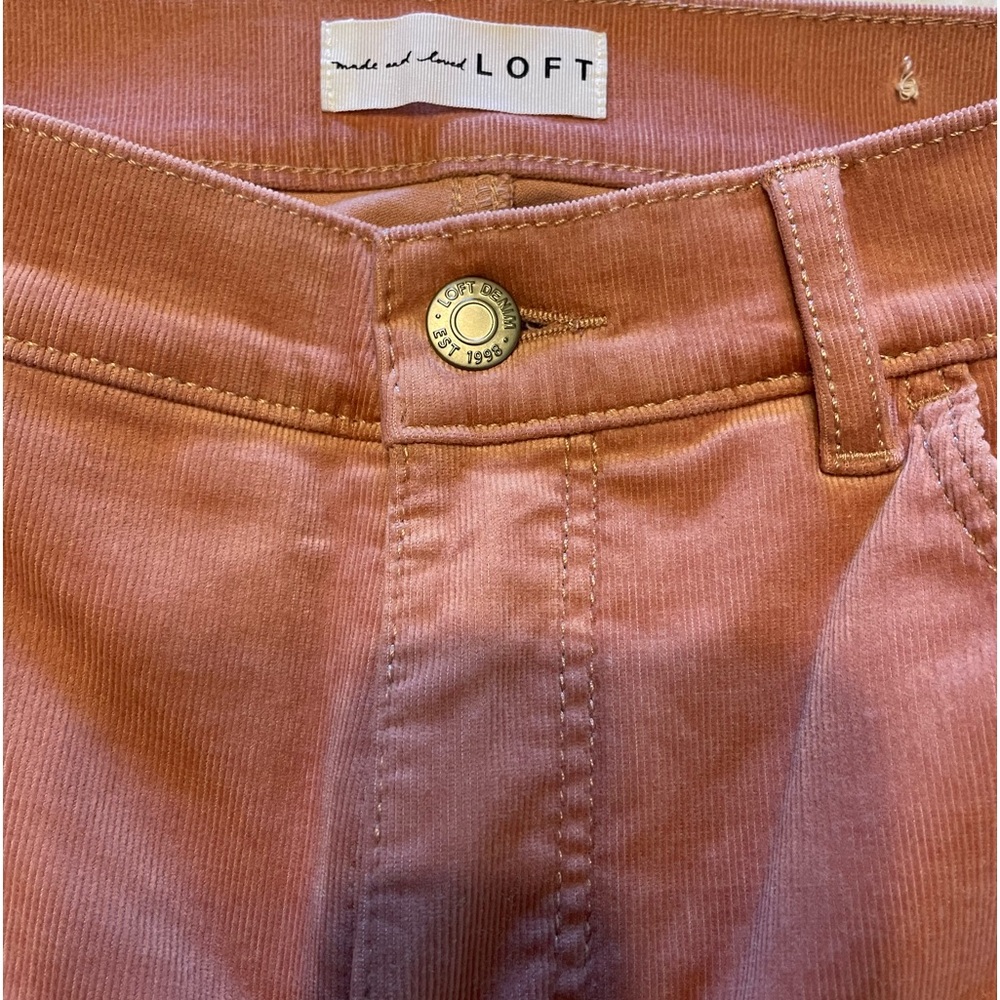LOFT pink corduroy skinny pants